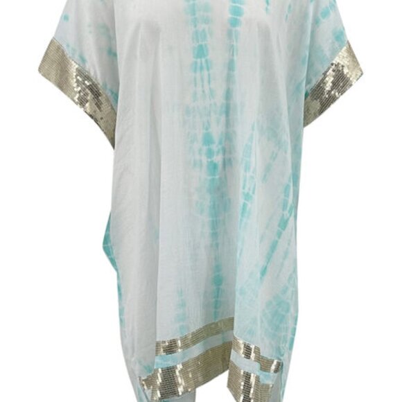 STUNNING! - IBIZAMODE JADA SHORT KAFTAN - AQUA - BNWT - XL/XXL - Picture 6 of 8